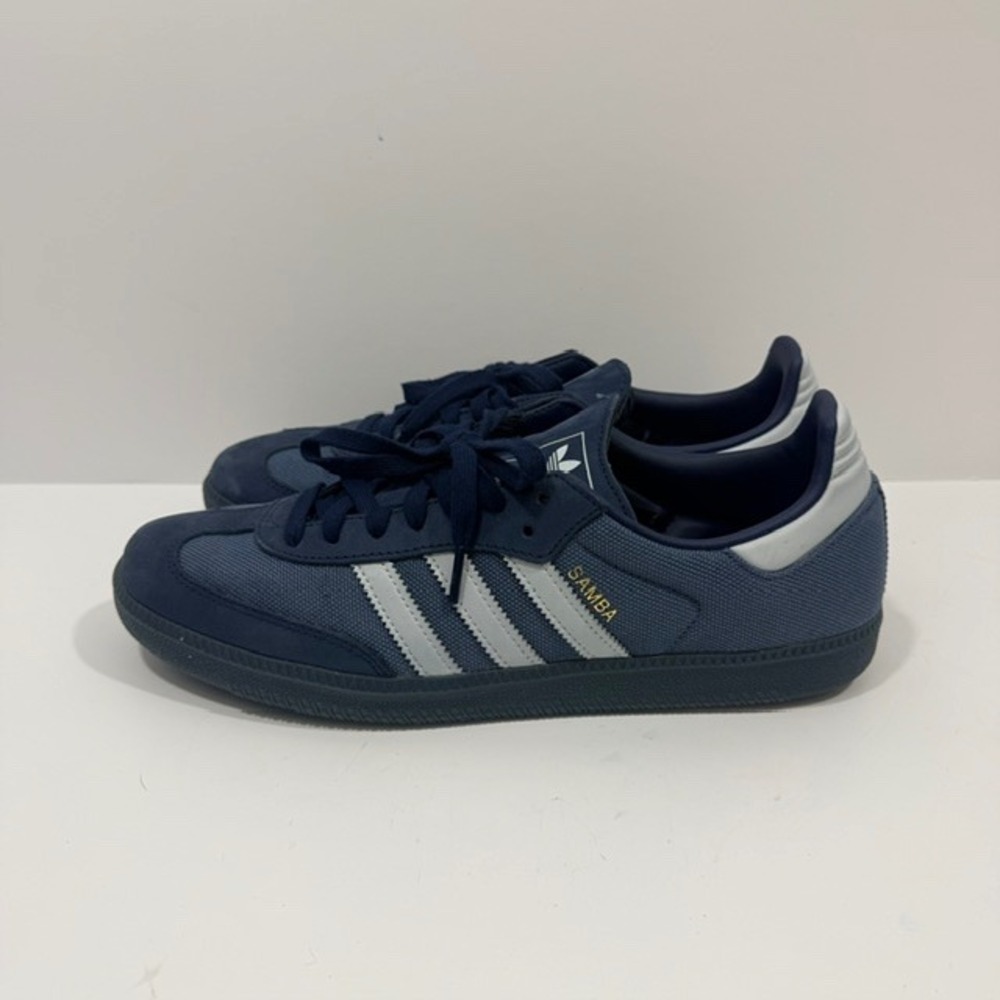 Adidas Samba Sneakers Mens Size 11 Navy Grey Excellent ID1454 Low Top Shoes